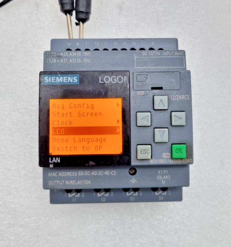 Siemens 6ED1052-1MD08-0BA0 Logo Plc BM12/24RCE 12/24Vdc Tested Working